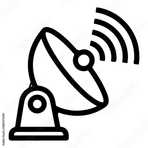 Satellite dish communication signal wireless technology vector illustration for global connectivity