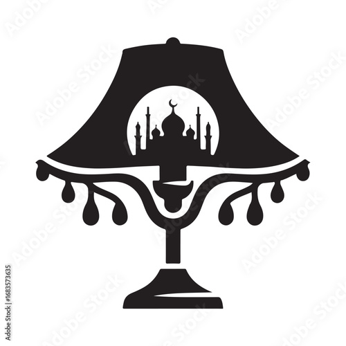 lamps vector silhouette outline logo design concept illustration