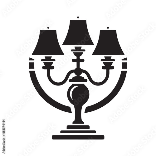 lamps vector silhouette outline logo design concept illustration