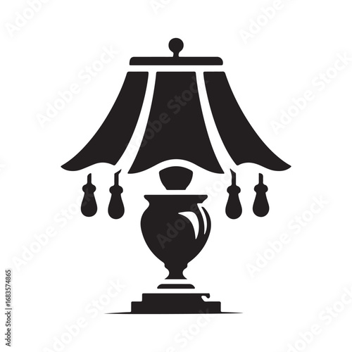lamps vector silhouette outline logo design concept illustration