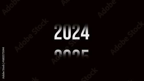 Analog counter counting up from 2000 to 2026 white color text on black background. Time-lapse speed. Happy new year eve number counter. 4K footage motion graphic video rendering.