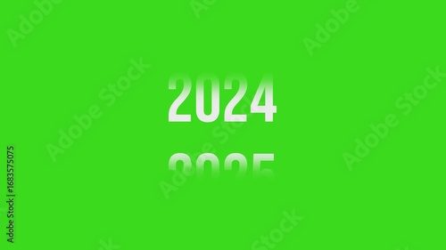 Analog counter counting up from 2000 to 2026 white color text on green background. Time-lapse speed. Happy new year eve number counter. 4K footage motion graphic video rendering.