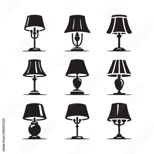 lamps vector silhouette outline logo design concept illustration