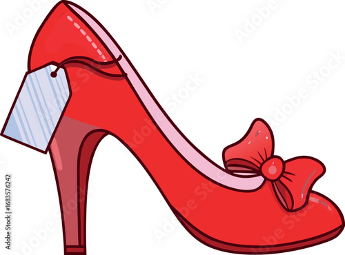 high heels woman shoe with price eps vector on white background