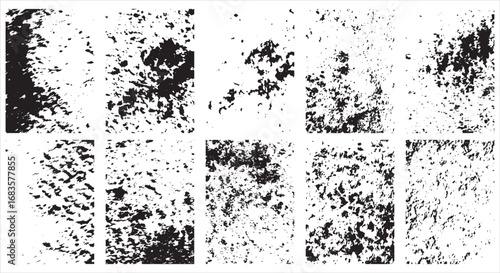 Collection of  Grunge Texture Background for graphic design. Simply Place illustration over any Object to Create grungy Effect.