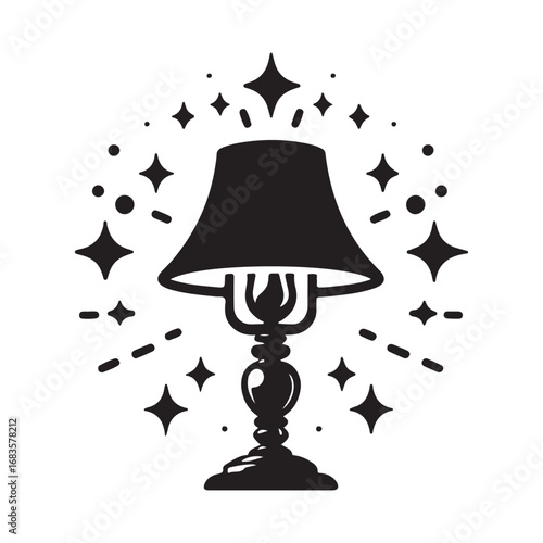lamps vector silhouette outline logo design concept illustration