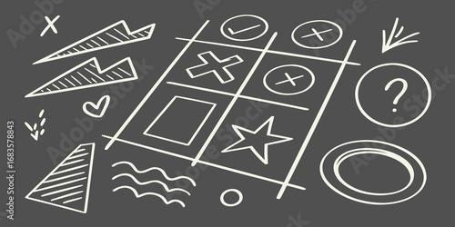 A chalkboard sketch shows an education plan with symbols and arrows, combining school concepts with a football game strategy