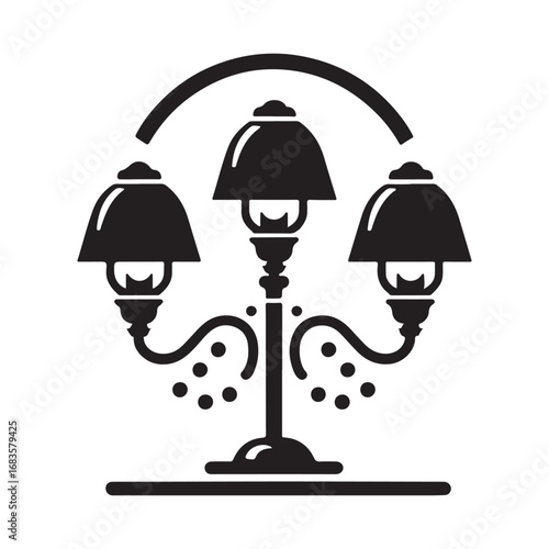 lamps vector silhouette outline logo design concept illustration