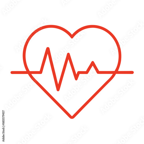 Vector heartbeat ecg icon scalable illustration for medical and health designs eps