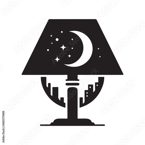 lamps vector silhouette outline logo design concept illustration
