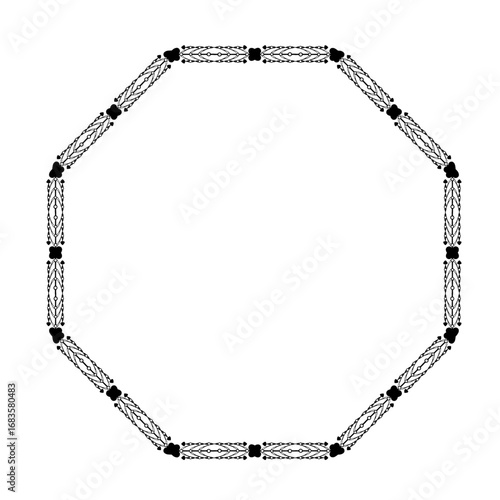 Black  vintage vector frame on a white background.