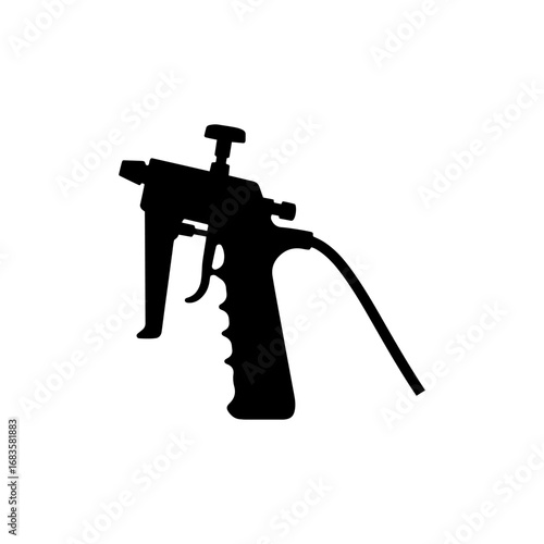 Gardening spray gun silhouette vector flat illustration design.
