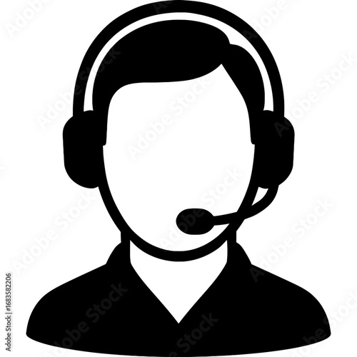 Minimalistic black silhouette of stage manager