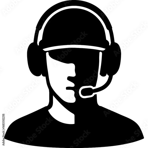 Minimalistic stagehand silhouette