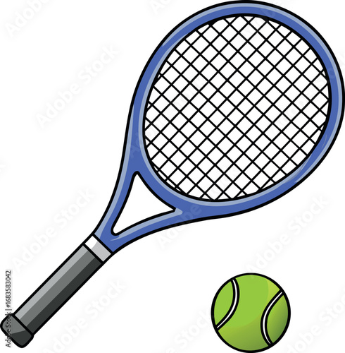 3d tennis on racket and ball design  sport