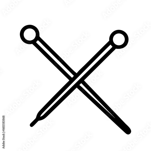 Vector art of two cotton swabs crossed, symbolizing hygiene, beauty, and medical care with a simple and clean design