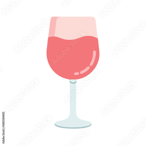 Vector art of elegant glass of pink wine, , perfect for celebrations, romantic dates, or sophisticated social gatherings