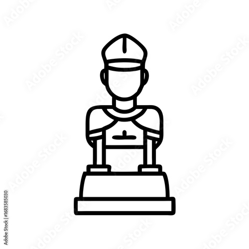 Illustration of a pope statue