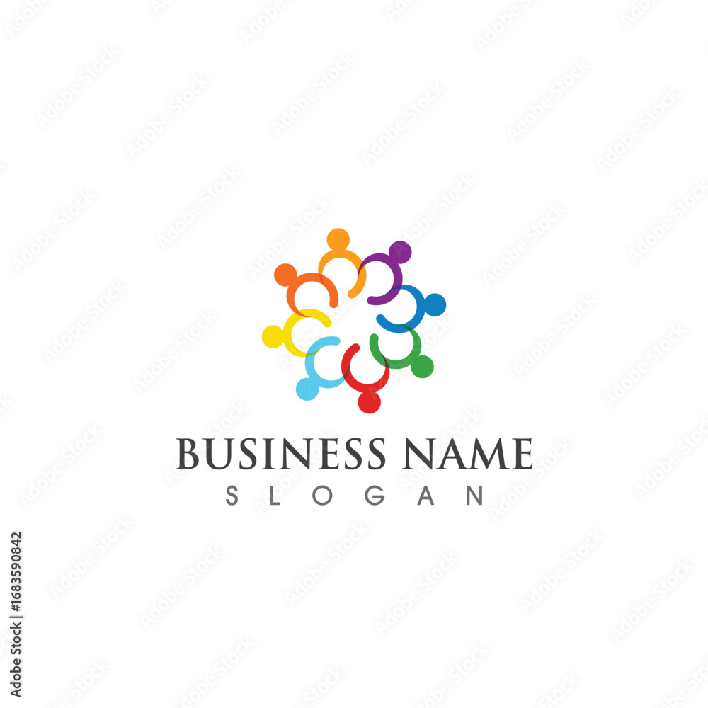 Fototapeta premium Community team logo and symbol vector