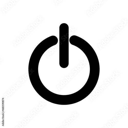 Minimalist power button line art icon illustration design