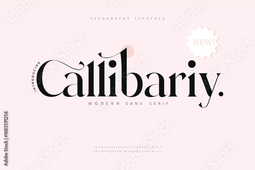 Callibariy, luxury modern alphabet logo font. Typography elegant style alphabet fonts for beauty, calligraphy, decorative, glamour, boutique, fashion, brand, wedding, vintage design.