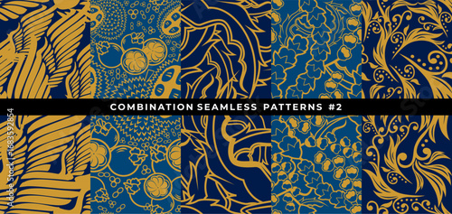 Various pattern in seamless format, these motifs can be applied continuously , making them highly versatile for textile and fabric design, fashion prints, and many more