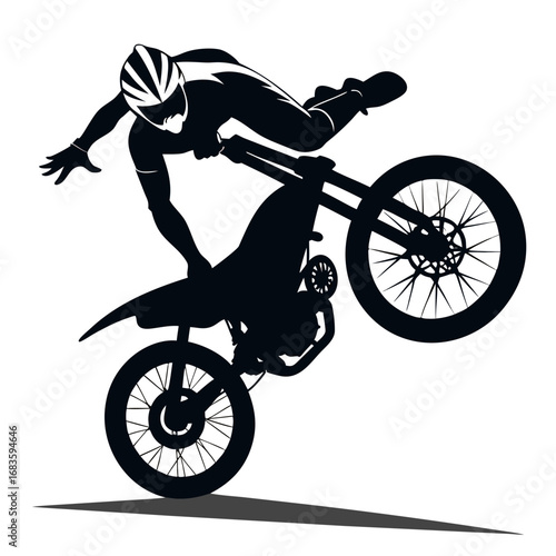 vector silhouette of a biker