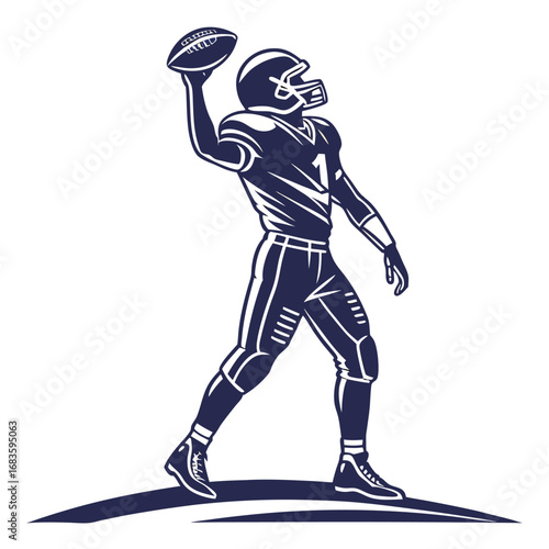 American football player throwing a pass athlete