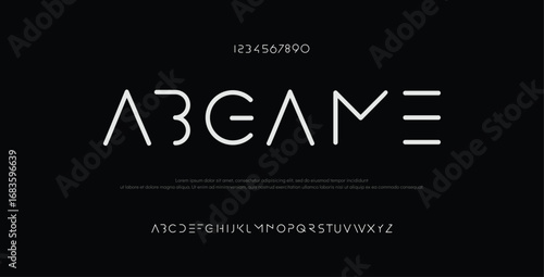 Game urban modern alphabet font and number. Typography future creative design concept fonts and numbers. vector illustraion