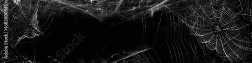 Spooky White Web Texture on Black