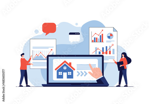 Analyzing financial charts and graphs for property investment decisions with data visualization tools