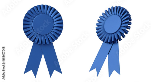 Pair of Blue Ribbons with Rosettes.