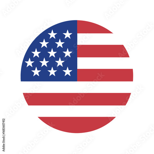 United States flag inside a circle