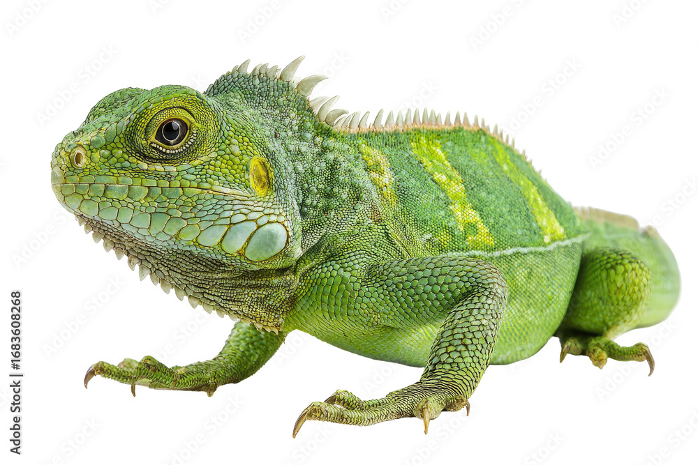 Fototapeta premium Close-up of a vibrant green lizard