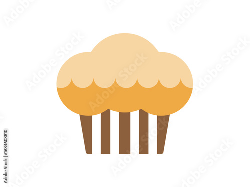 プレーン味のマフィンのアイコンのイラスト