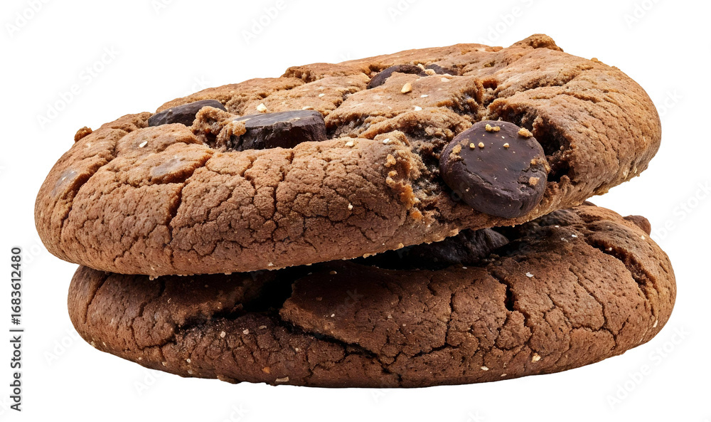 Fototapeta premium Cookies with chocolate chips , isolated on transparent background, png