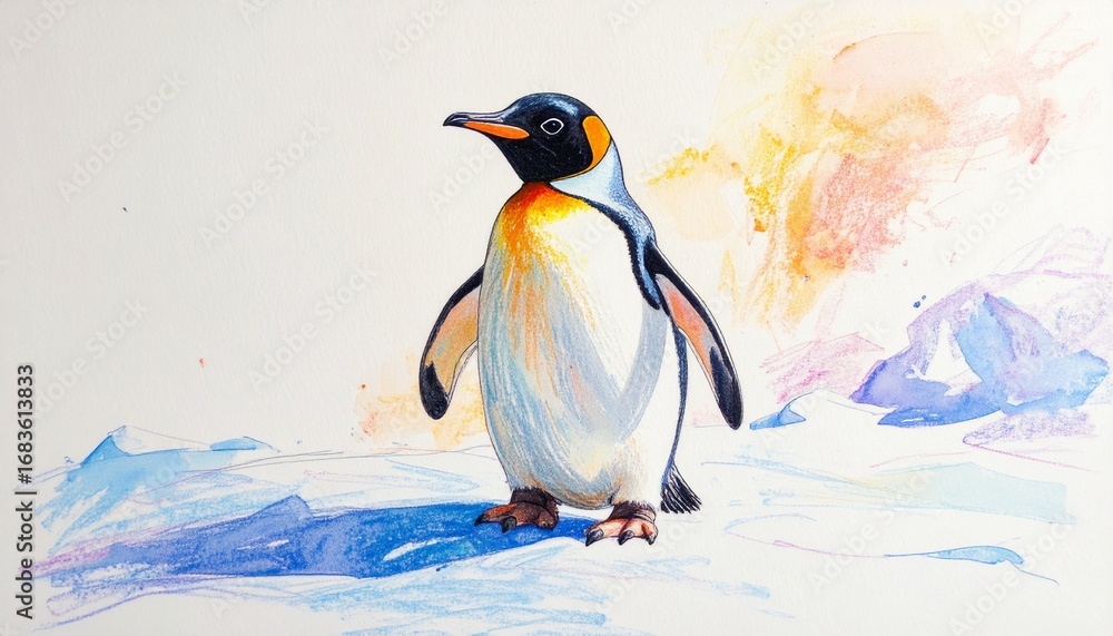 Obraz premium Watercolor Penguin Artwork