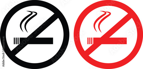 No smoking sign icons, Not allowed sign, No smoking icon editable vector symbol, No smoking no vaping and smoking area sign illustration,
