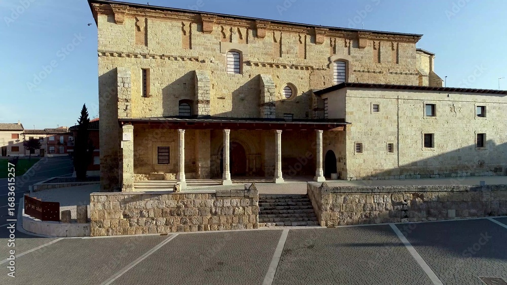 Fototapeta premium Main facade of San Pedro Church in Becerril de Campos, Palencia
