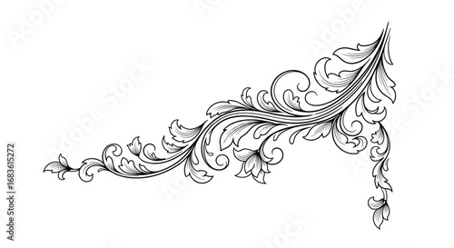 Elegant ornate flourish design element for creative projects and decorative accents