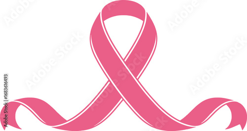Symbol of pink ribbon for breast cancer awareness and support
