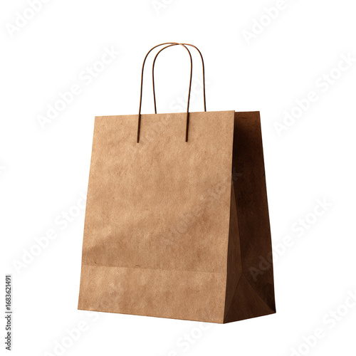 Plain brown paper shopping bag