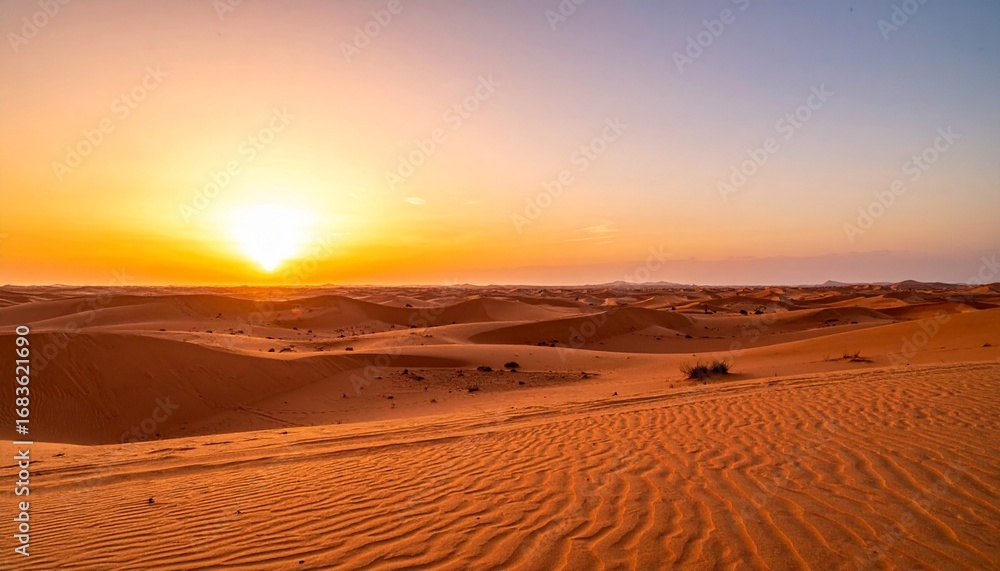 Naklejka premium Sunset over Sandy Desert