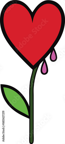 Elegant bleeding heart flower vector illustration scalable graphic for romantic designs transparent background