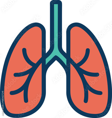Vector illustration of human lungs clean icon scalable graphic for medical and health themes
