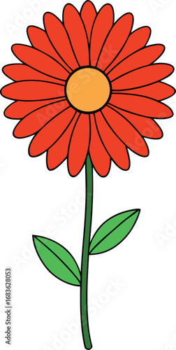 Vibrant gaillardia flower vector illustration isolated scalable graphic design transparent background