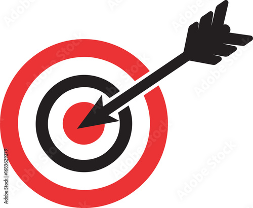 Target with Arrow Success Icon Vector
