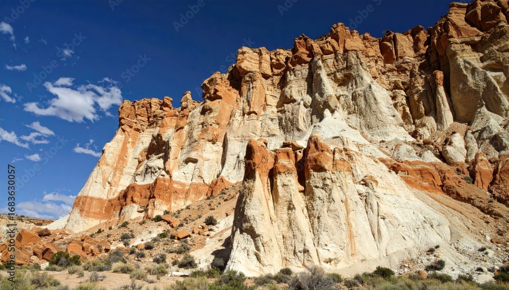 Fototapeta premium Colorful sandstone cliffs under a clear sky
