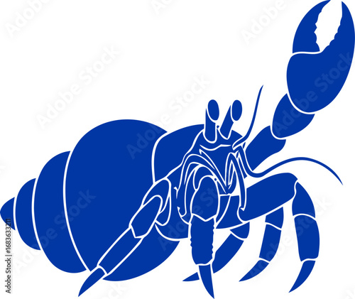 cobalt blue hermit crab silhouette coastal dwellers quiet strength and oceans mystery, isolated on transparent background