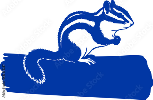 majestic cobalt chipmunk silhouette a symbol of natures playful resilience and enduring charm, isolated on transparent background